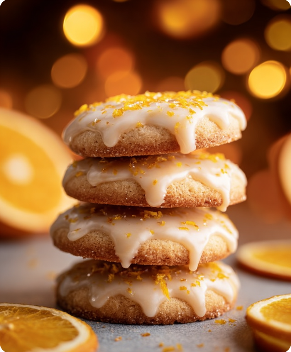 Soft Christmas Orange-Glazed Cookies