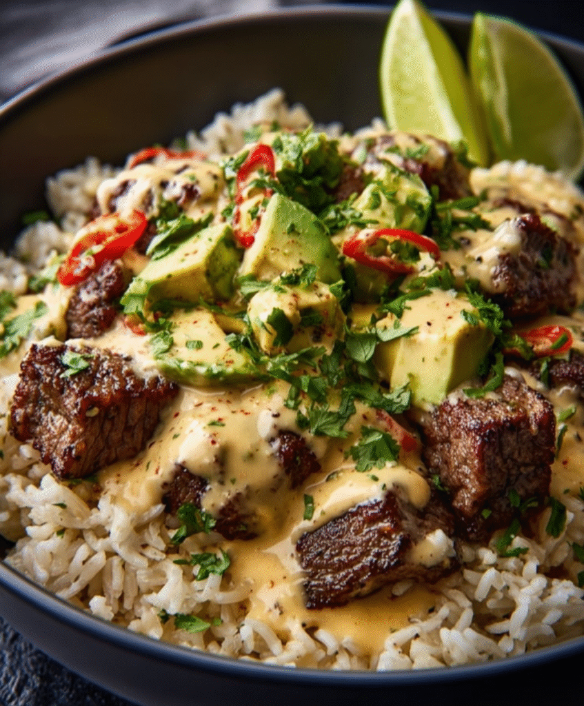 Steakhouse Queso Rice Bowl