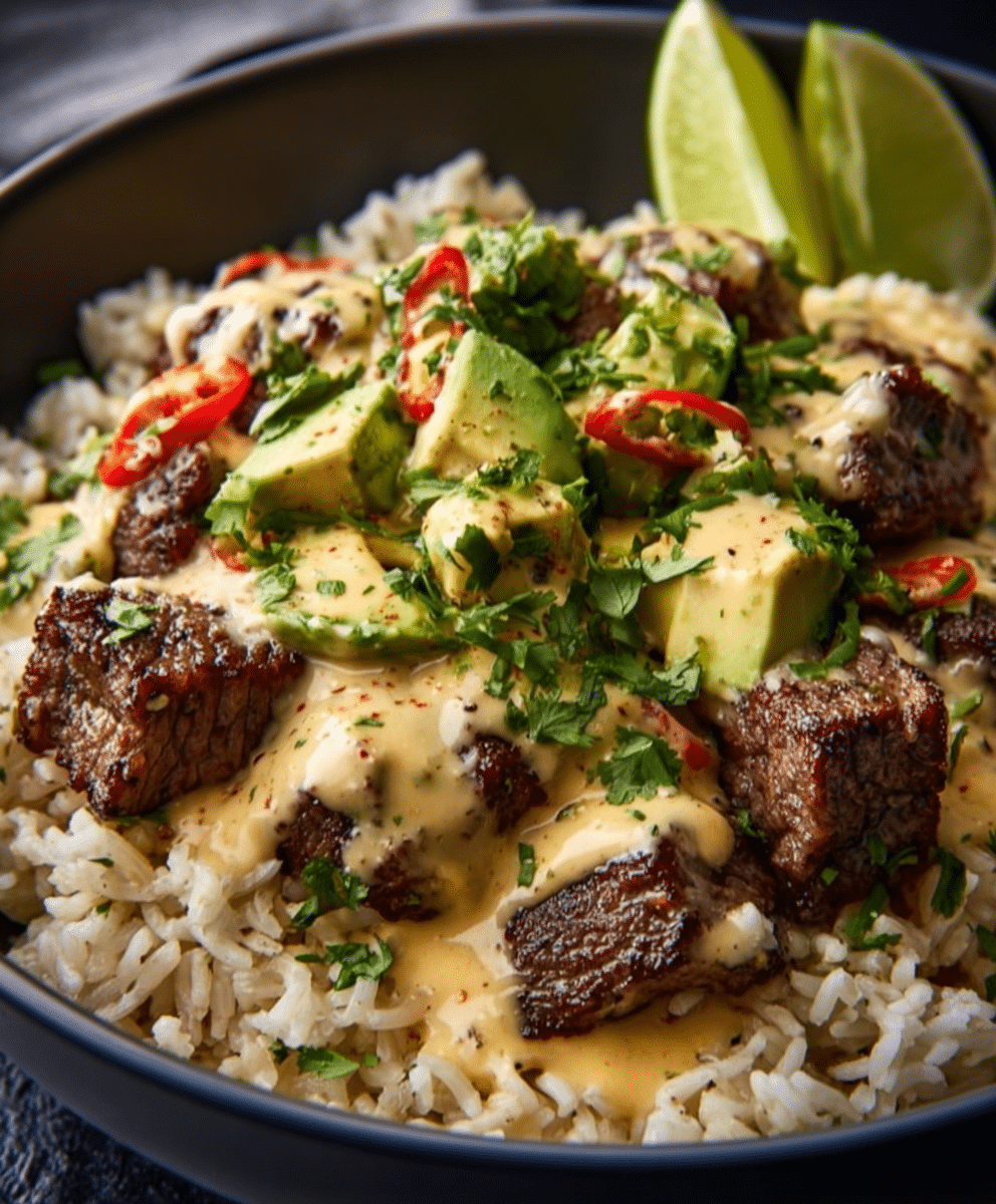 Steakhouse Queso Rice Bowl