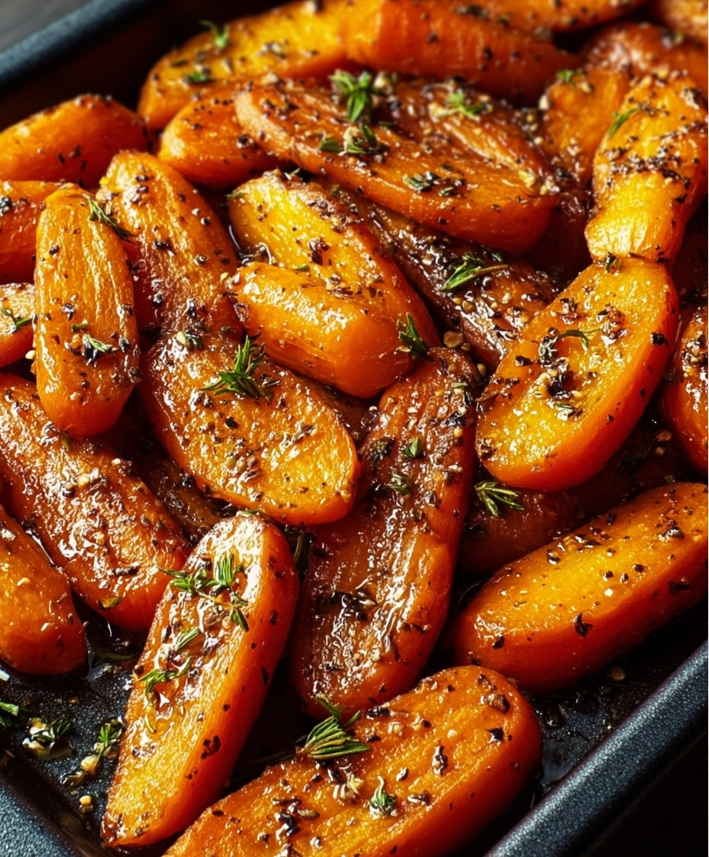 Sticky Honey Garlic Roasted Carrots