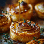 Upside-Down Gruyère Onion Tarts with Hot Honey