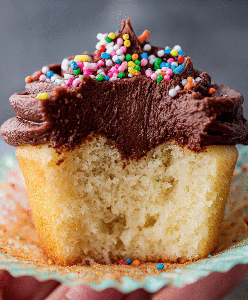 Vanilla Cupcakes with Rich Chocolate Buttercream