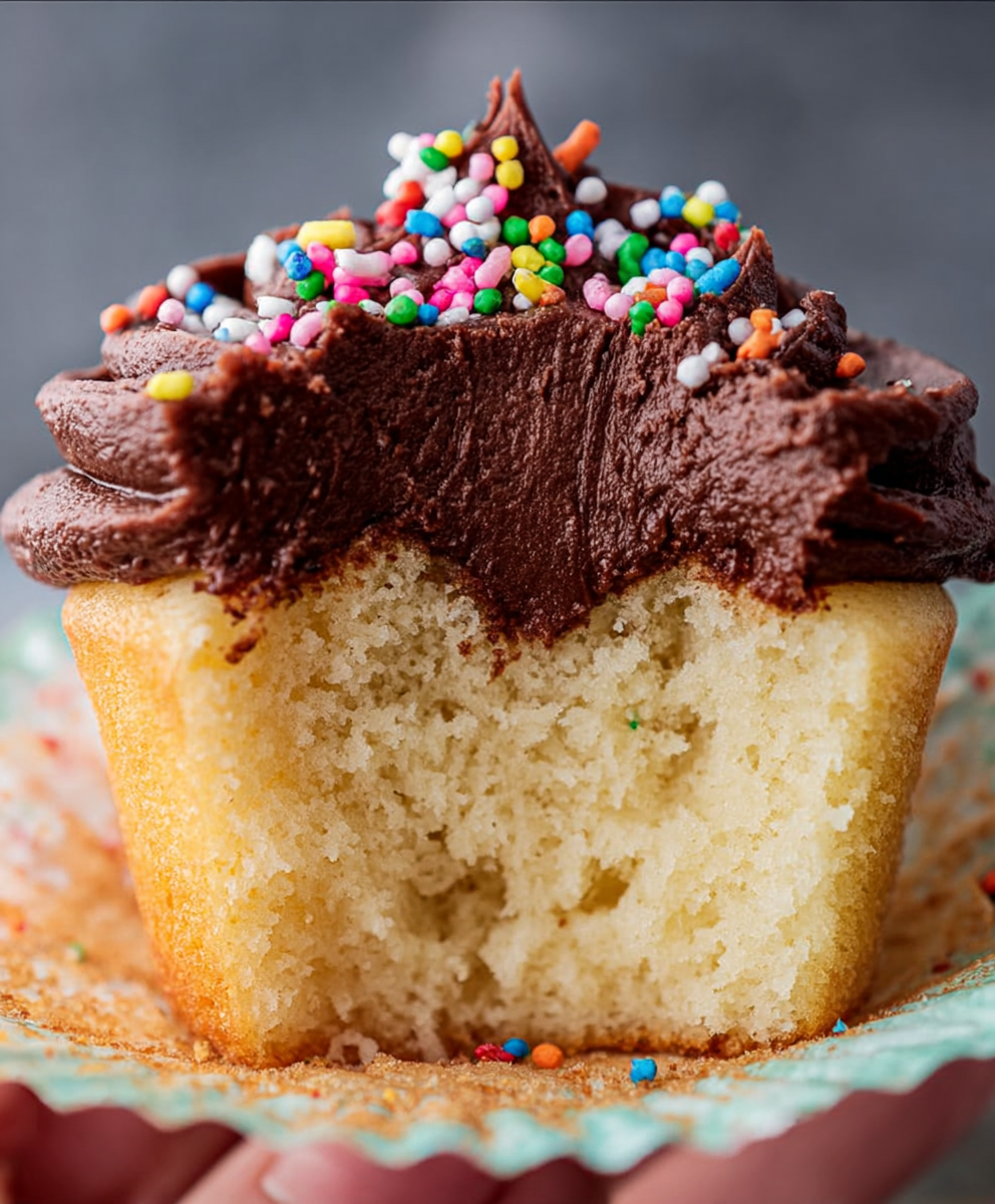 Vanilla Cupcakes with Rich Chocolate Buttercream