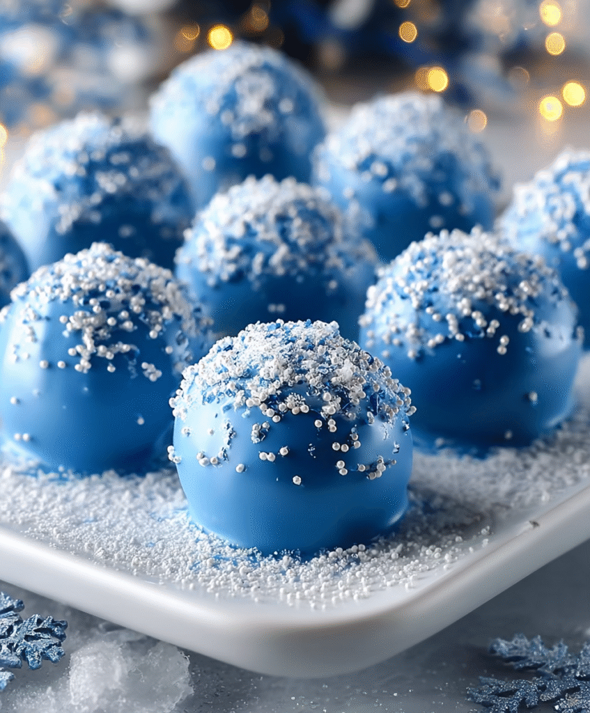 Velvety Blue Christmas Truffles