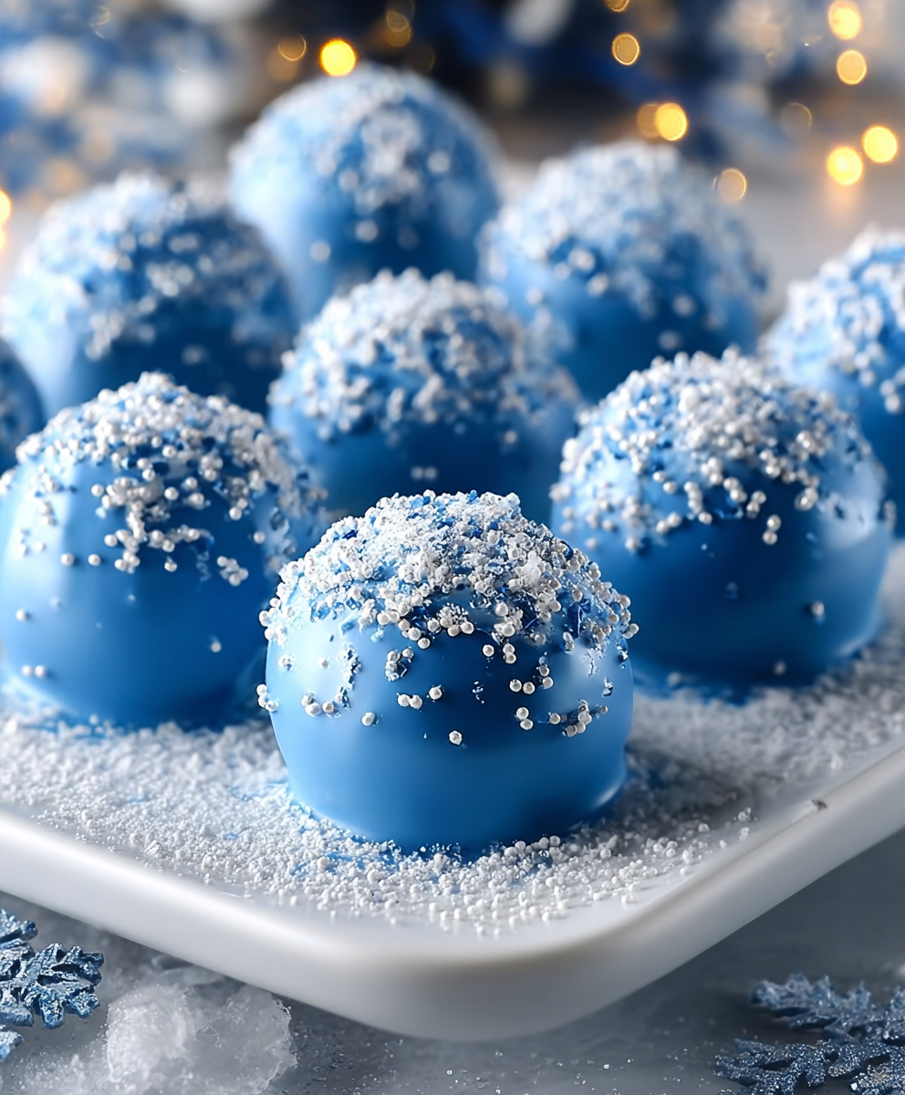 Velvety Blue Christmas Truffles
