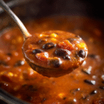 5-Minute Cheesy Black Bean Enchilada Soup