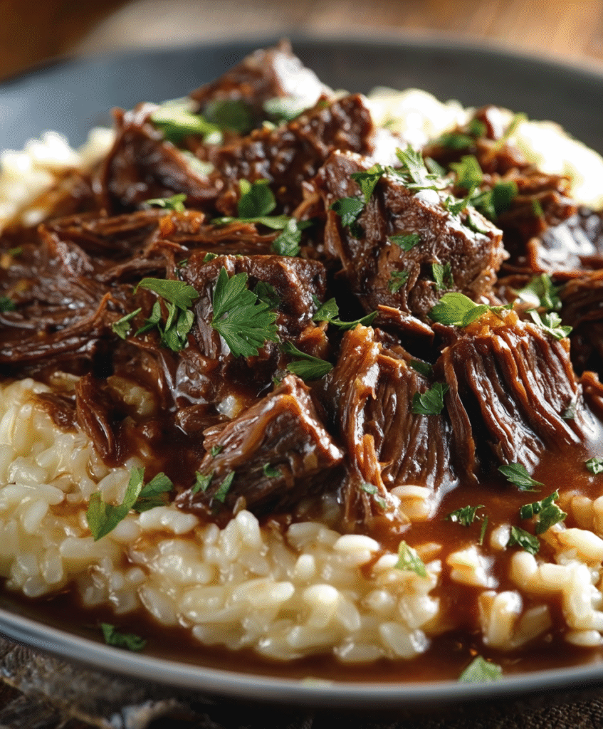 Braised Pot Roast with Parmesan Risotto