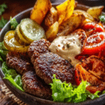 Burger Bowls with Caramelized Onion Aioli
