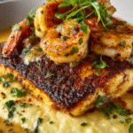 Cajun Red Snapper & Shrimp Over Creamy Grits