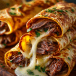 Cheesy French Dip Tortilla Roll-Ups