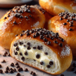 Chocolate Chip Vanilla Custard Brioche Buns