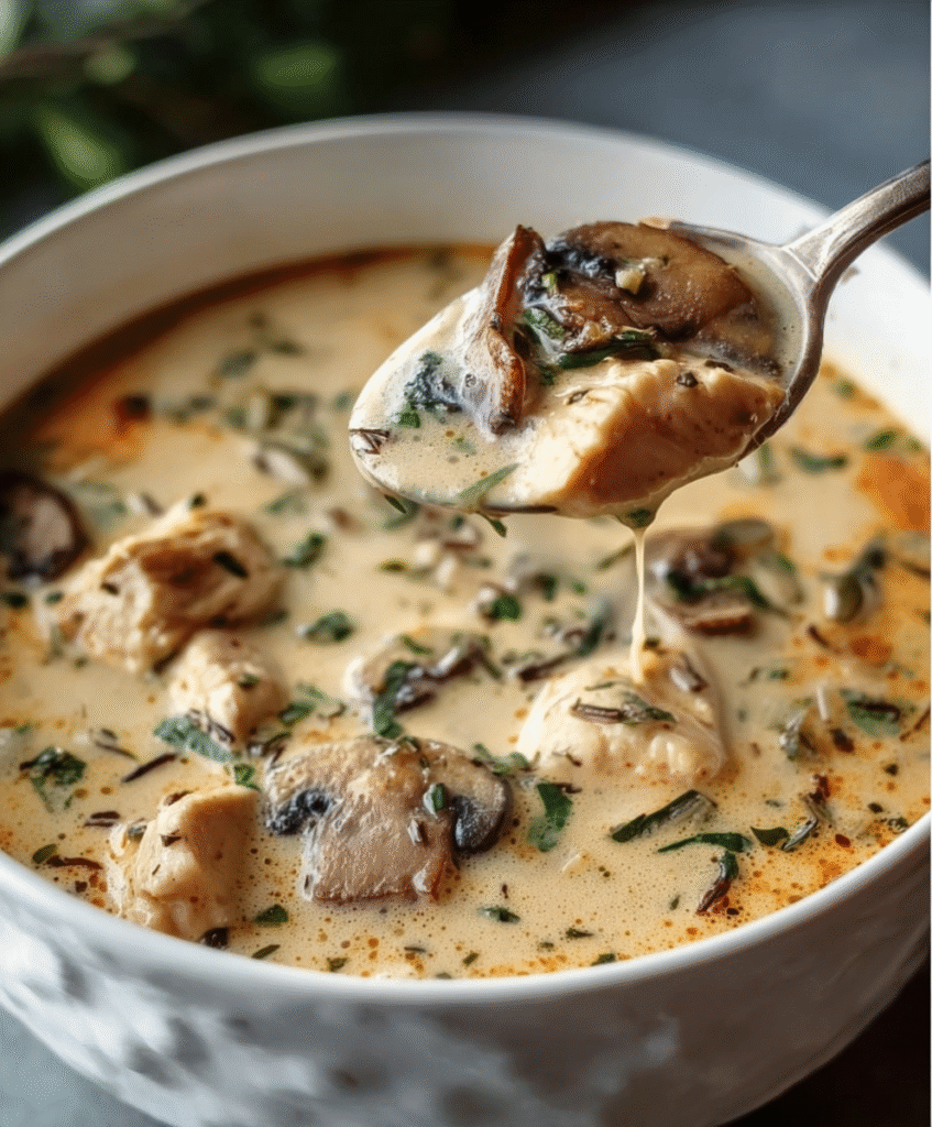 Clean Creamy Chicken & Mushroom Soup (Dairy-Free)