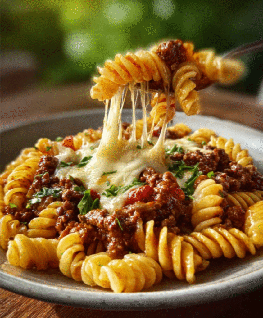 Creamy Cajun Beef & Mozzarella Rotini