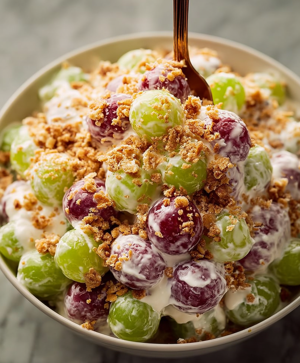 Creamy Crunch Grape Salad