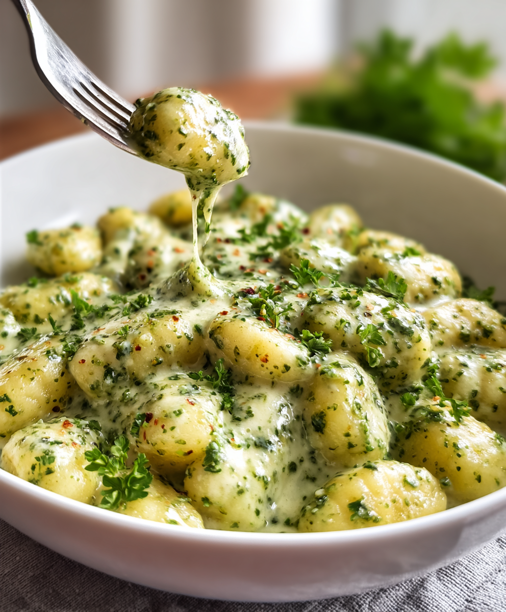 Creamy Garlic Pesto Gnocchi