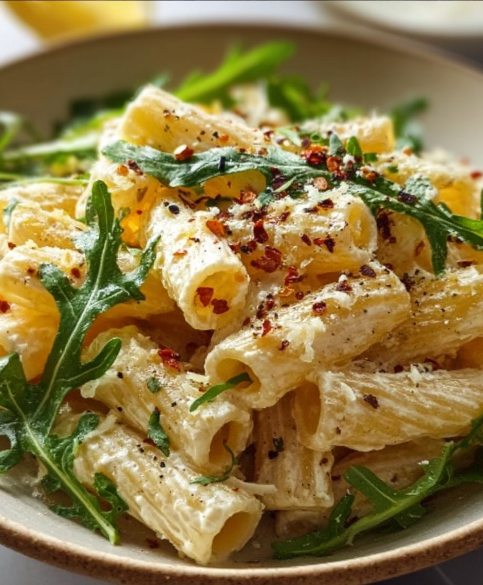 Creamy Lemon Ricotta Pasta with Arugula