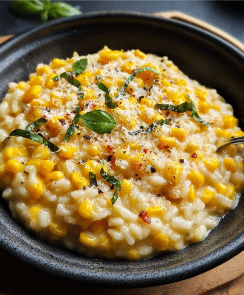 Creamy Sweet Corn Parmesan Risotto
