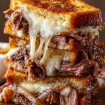 Crispy French Dip Grilled Cheese Melt