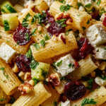Feta & Cranberry Rigatoni Salad with Lemon Vinaigrette