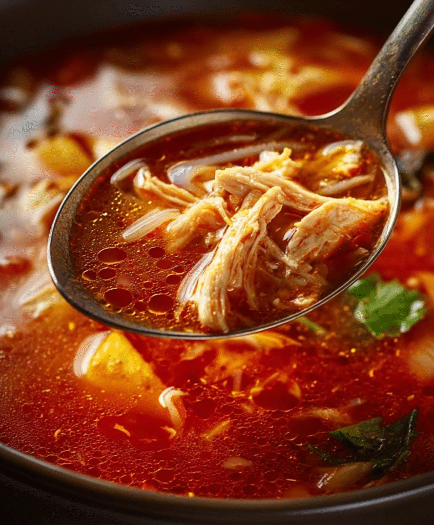 Fiery Coconut-Spiced Chicken Soup