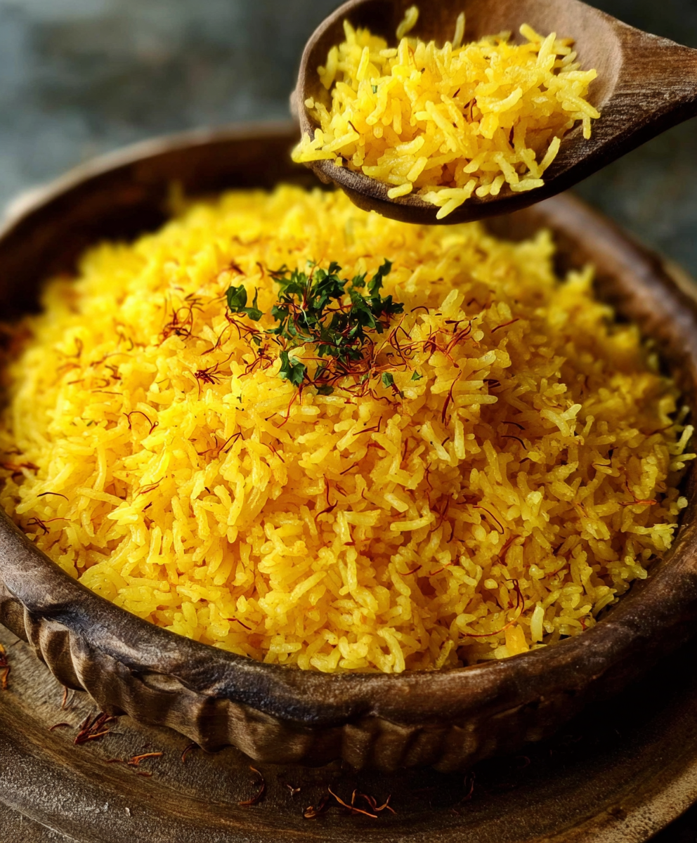 Garlicky Saffron Rice