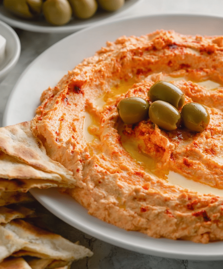 Greek Htipiti (Spicy Feta & Roasted Red Pepper Dip)