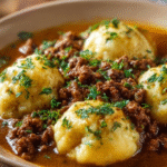 Hearty Ground Beef & Fluffy Dumplings