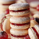 Holiday Cherry-Vanilla Macaron Snowflakes