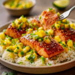 Honey Chili Salmon Rice Bowl