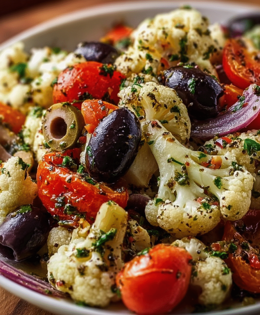 Mediterranean Marinated Cauliflower Salad