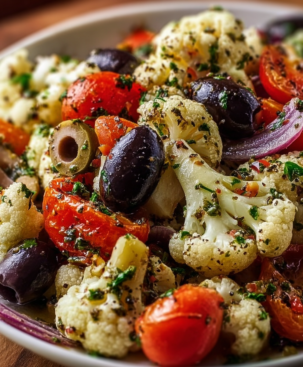 Mediterranean Marinated Cauliflower Salad