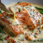 One-Pan Tuscan Salmon with Parmesan Cream Sauce