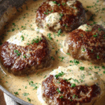 Salisbury Steaks with Creamy Horseradish Parmesan Sauce