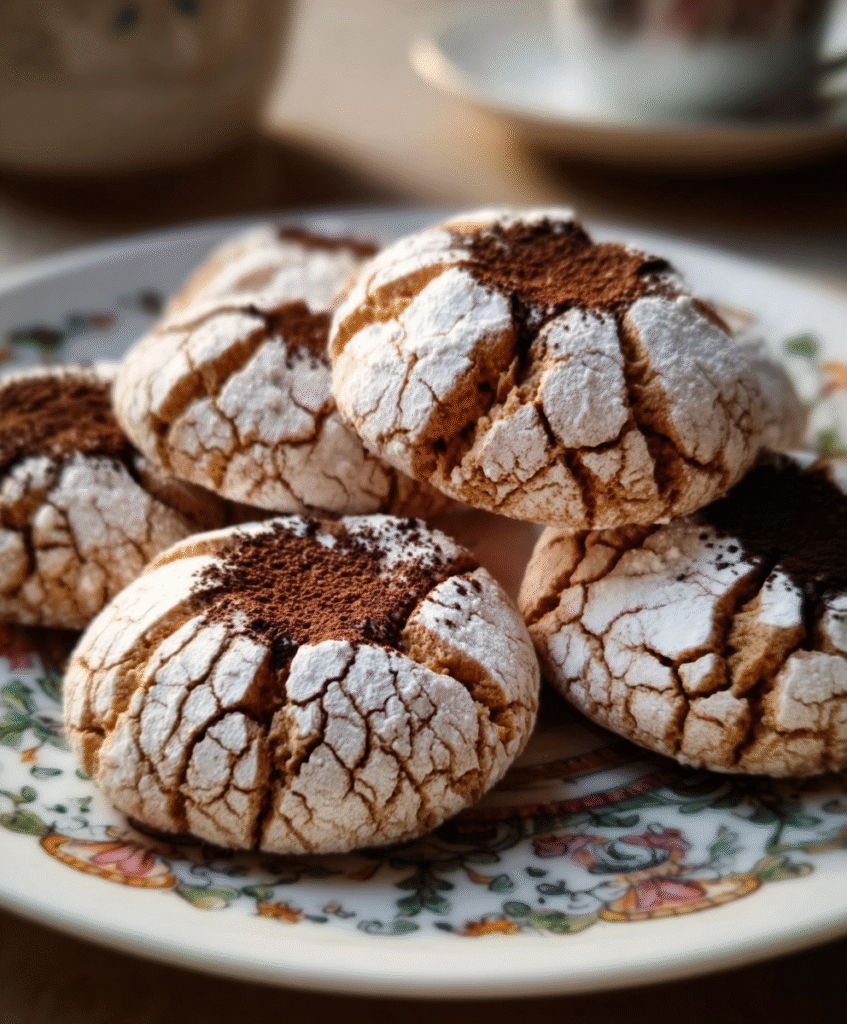 Soft Tiramisu Crinkle Cookies