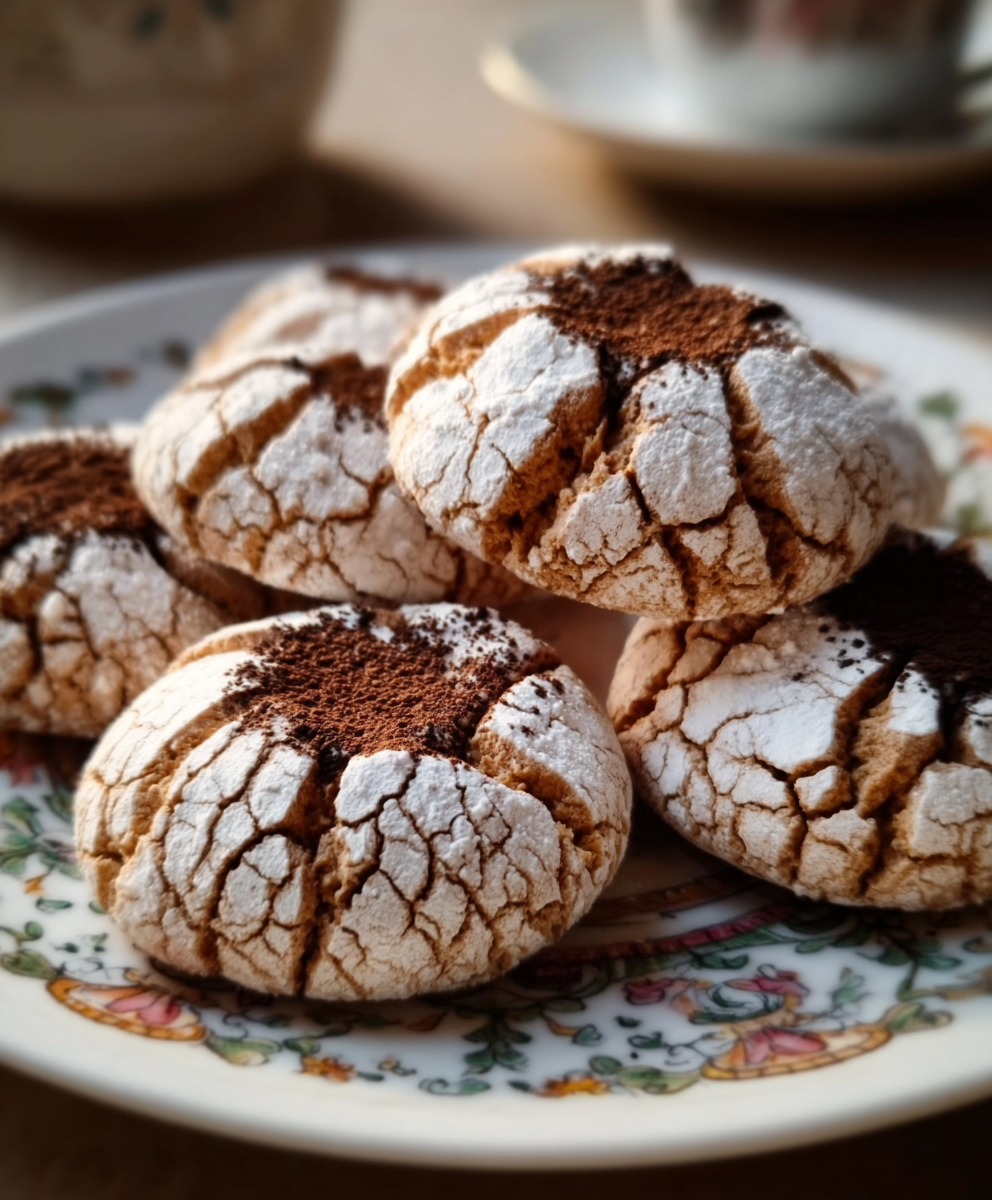 Soft Tiramisu Crinkle Cookies