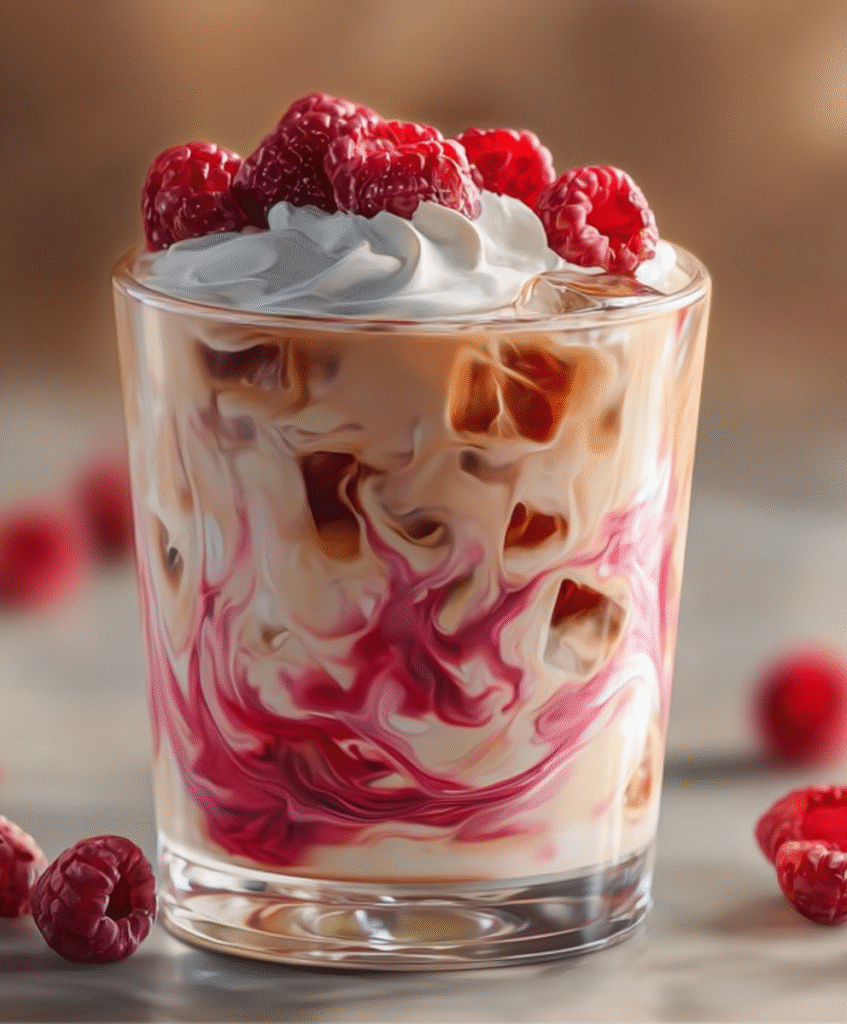 Vanilla Raspberry Iced Latte Swirl