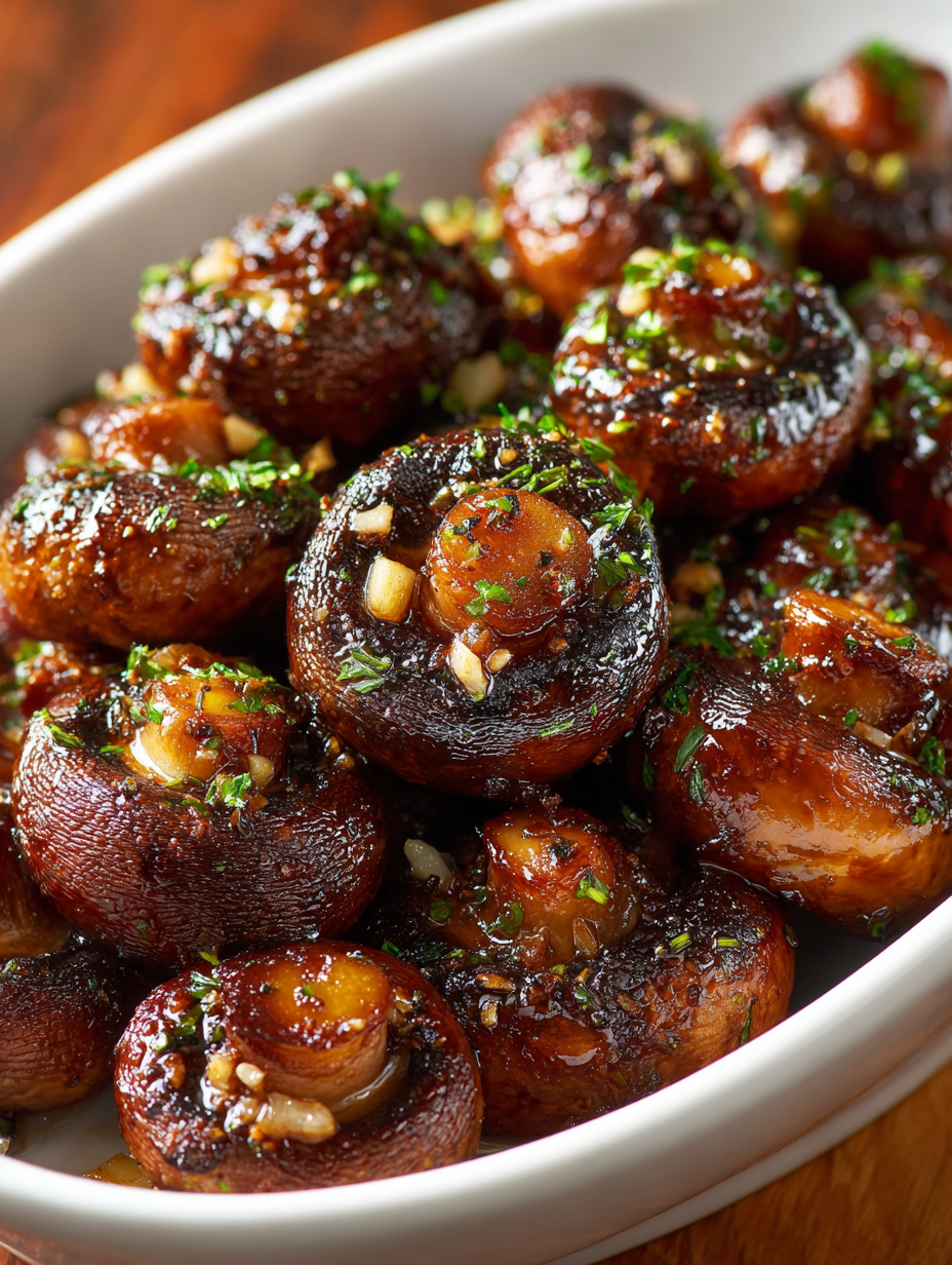 Balsamic Soy Garlic Roasted Mushrooms