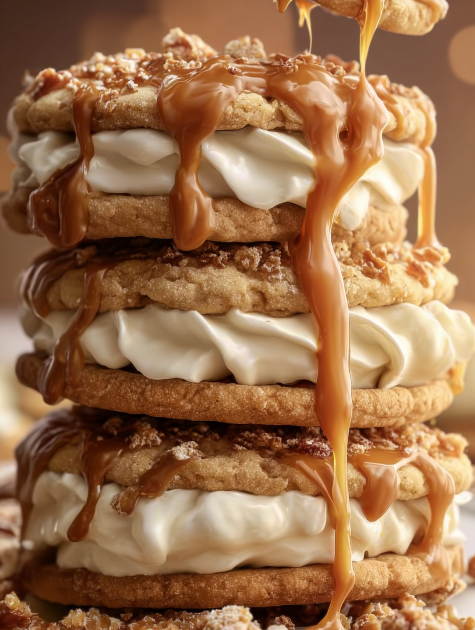 Butterbeer Caramel Cream Sandwich Cookies