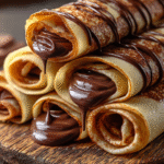 Chocolate Hazelnut Crepe Roll-Ups