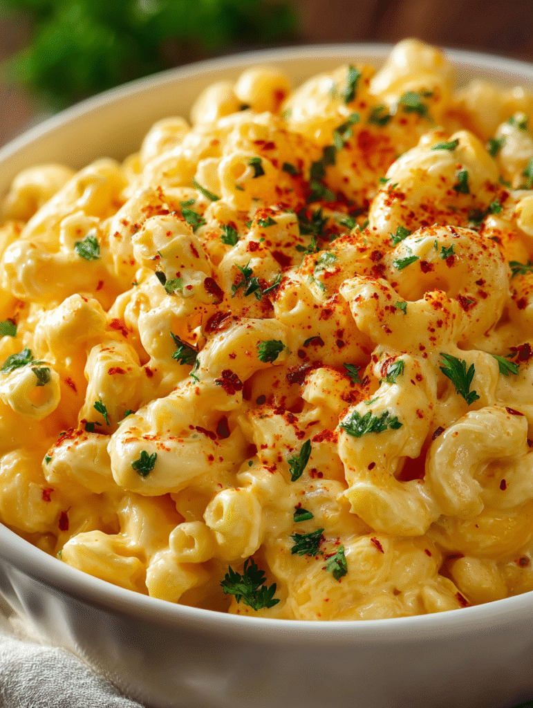 Creamy Deviled Egg Macaroni Bliss
