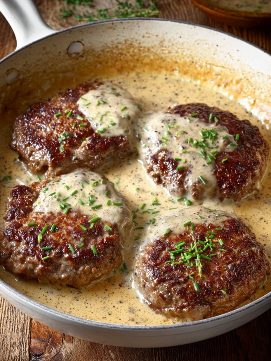 Creamy Horseradish Salisbury Steaks