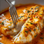 Creamy Roasted Red Pepper Tilapia Skillet