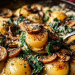 Creamy Skillet Potatoes with Mushrooms & Spinach