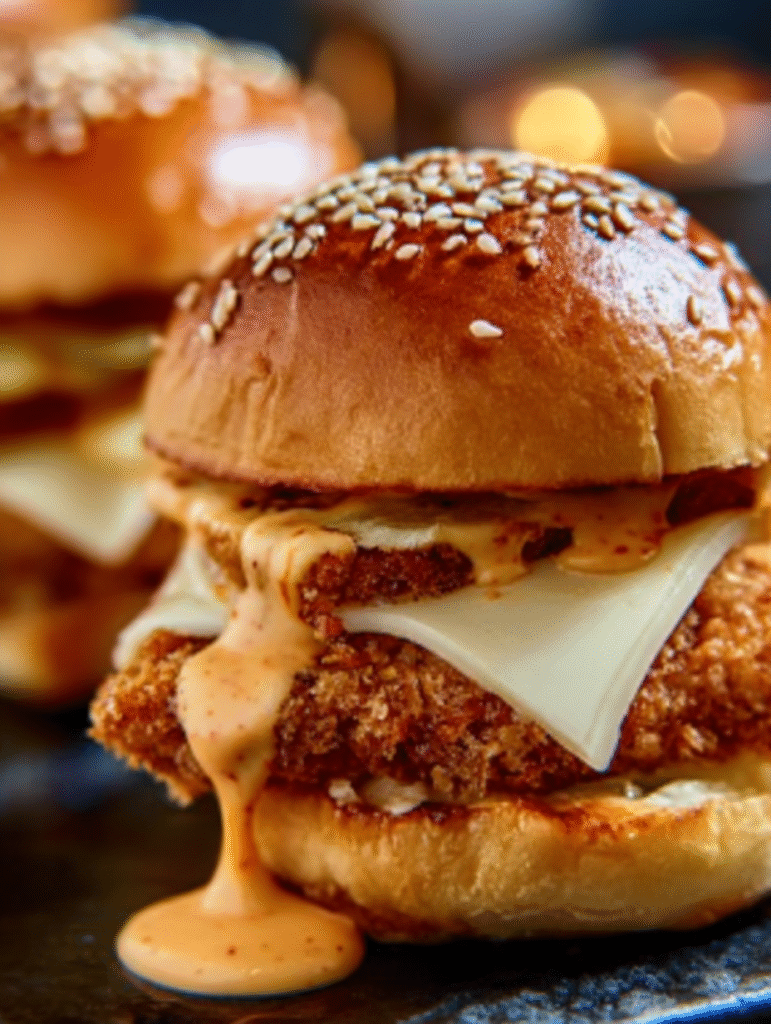 Crispy Bang Bang Chicken Sliders