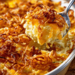 French Onion Funeral Potatoes (Golden Comfort Casserole)