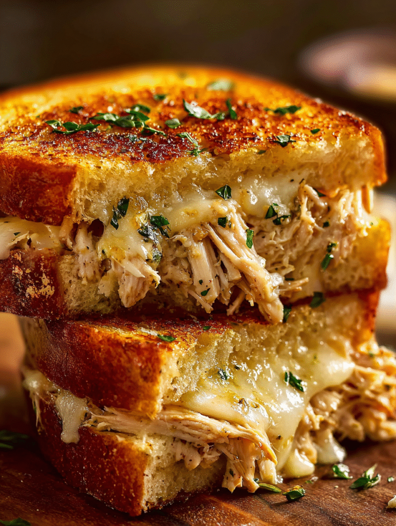 Garlic Butter Chicken Melt Sandwich