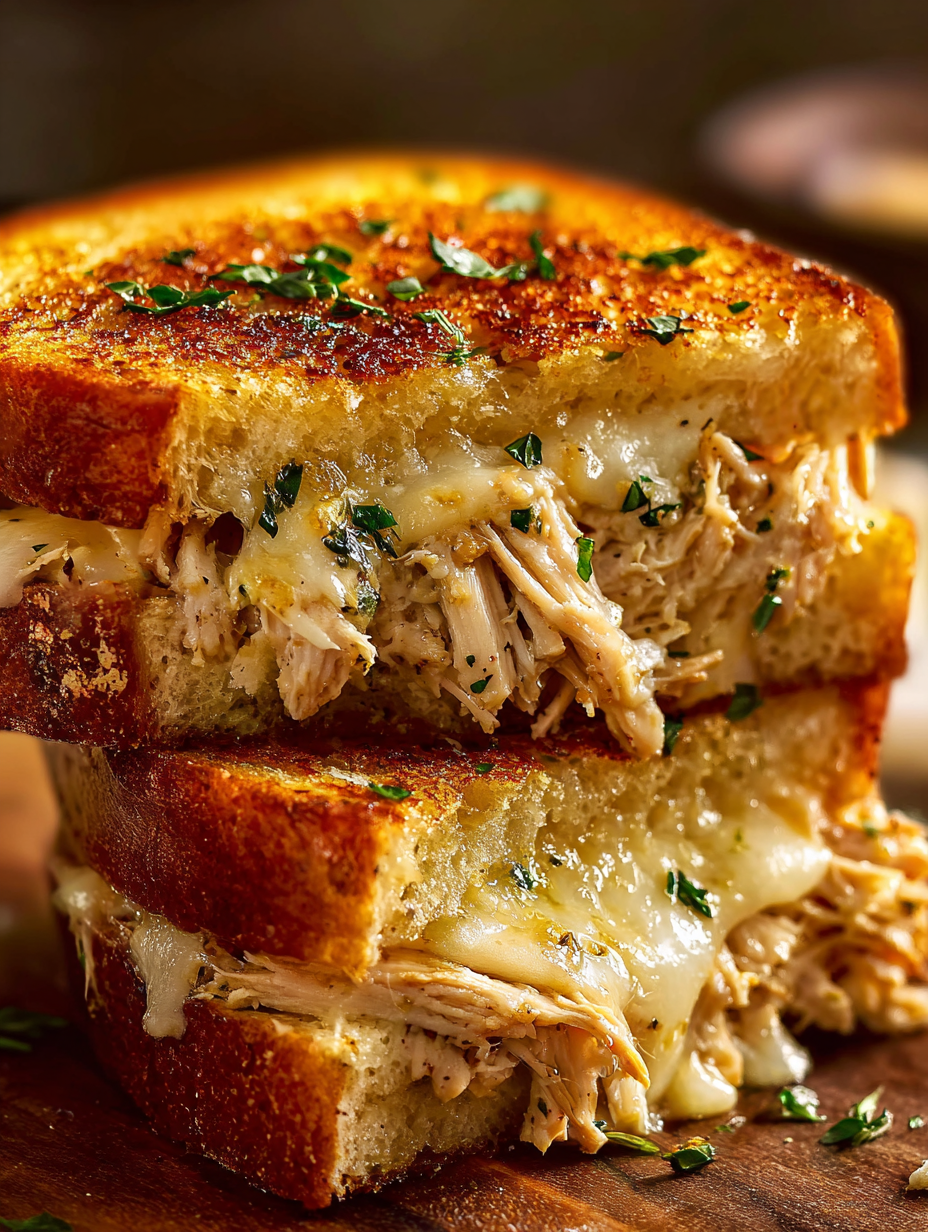 Garlic Butter Chicken Melt Sandwich