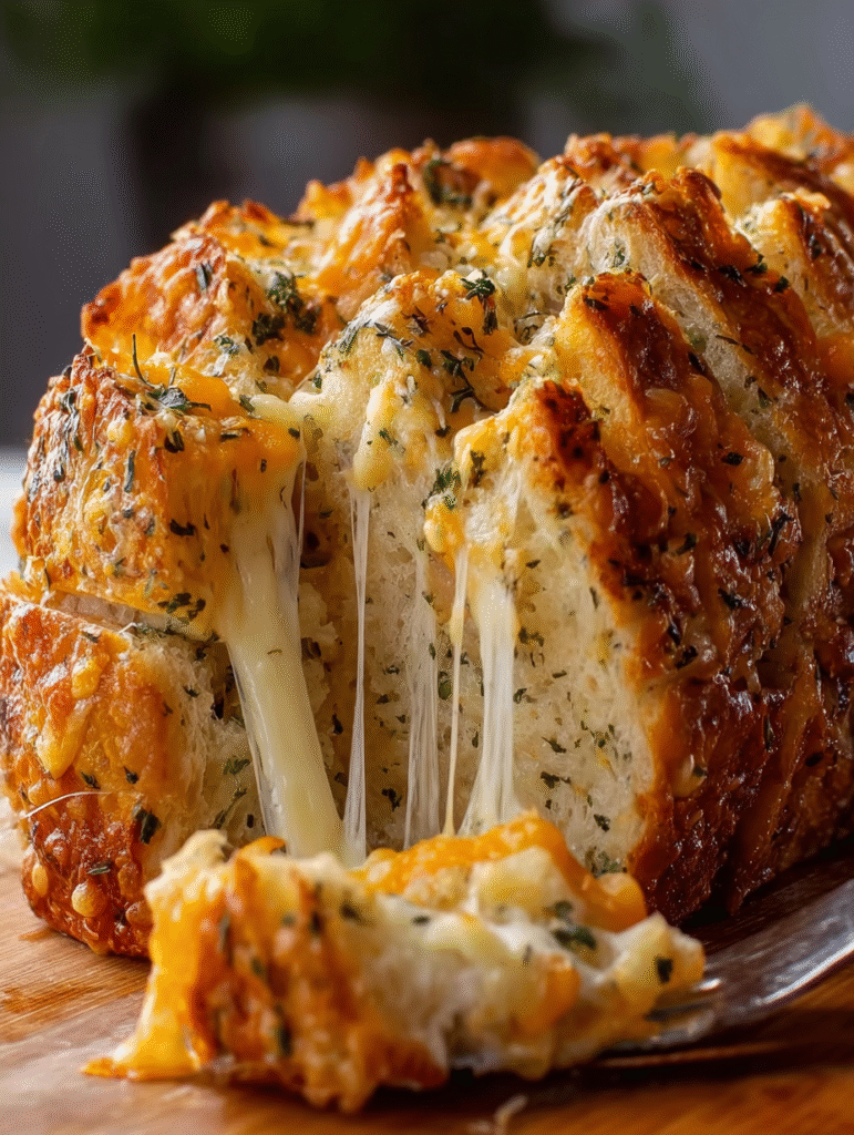 Golden Pull-Apart Herb Cheese Bread