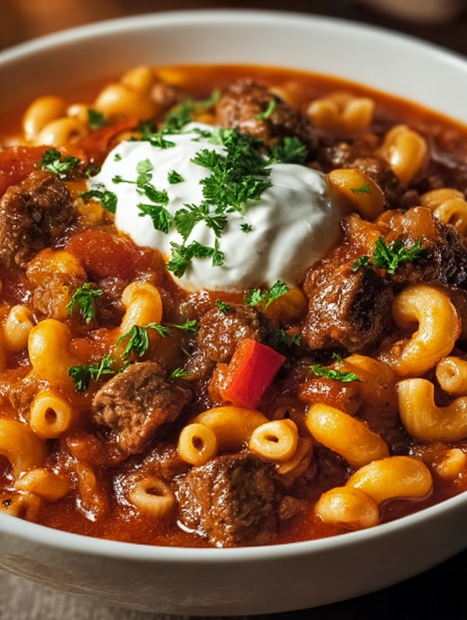 Hearty Chef-Style Beef Goulash Bowl