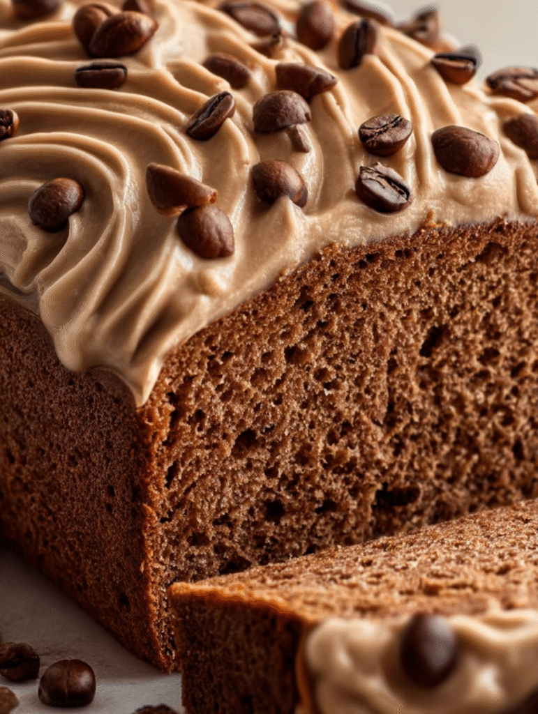 Mocha Banana Bread with Espresso Swirl Frosting